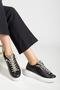 Rhinestone Everyday Wear Women's Sneakers Lace-Up Waterproof Black-White-Blue - 4