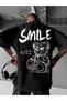 qubo Unisex Oversized Printed Cotton Crew Neck Short Sleeve T-shirt