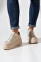 Women's Beige Thick Sole Daily Comfortable Sports Shoes |   Soft Sole, Comfortable and Stylish Sneaker Model - 3