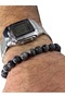 Obsidian Natural Stone Bracelet, Certified Natural Stone, Adjustable Elastic Bracelet - 4
