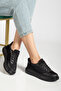 Mirrored Lace-Up Women's Sports Shoes Sneaker Suitable for Daily Use Black-White and Mesh - 2