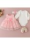 Baby Girl Lace Mevlüt Set – 4 Pieces: Dress, Badi, Headband and Booties |   Lined