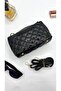 Quilted Patterned Shiny Leather Shoulder Bag - 4