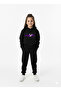Kuromi Cloud Printed Children's Hooded Premium Compact Sweatshirt Tracksuit Set with Pockets and Drawstrings - 2