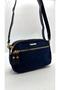 Daily Suede Textured Shoulder Bag with 3 Main Zippers and 1 Side Zipper
