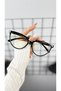 Cat Eye Cat Eye 56 Ekartman Metal Transparent Women Men Unisex Blue Light Protection Screen Glasses Eyewear