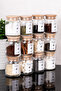 12-Piece Glass Spice Jar Set with Wooden Vacuum Lid Spice Label Jar Set 300 ml