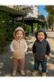 Unisex Children's Zippered Quilted Beige Vest with Hat - 2