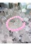 Pink Quartz Natural Stone Bracelet, Certified Natural Stone, Adjustable Elastic Bracelet - 2