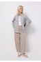 Regular Fit Mid Waist Straight Women's Beige Sweatpants - 3
