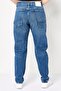 Women Boyfriend Fit Washed No Stretch Jeans, Blue - 4