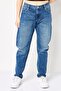 Women Boyfriend Fit Washed No Stretch Jeans, Blue