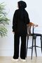 Patterned Button Detailed Knitwear Set S1124 Black - 4