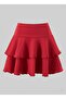 Girl's Ruffled Two-Layer High-Waisted Mini Flared Skirt (Size Chart Is Available in the Photo)