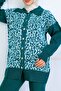 Patterned Button Detailed Knitwear Set S1124 Emerald Green - 2