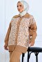 Patterned Button Detailed Knitwear Set S1124 Mink - 2