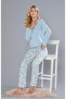 Women's Cotton Cute Pattern Long Sleeve Winter Pajamas Set 09-275