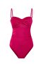 Double-Breasted Draped Gathering Fuchsia Women's Swimsuit - Laguna