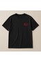 Oversize 100% Cotton Unisex Black T-Shirt with Brand Written Ellipse Shape Logo - 2