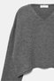 Anthracite Women's V-Neck Long Sleeve Knitwear Sweater & High Waist Midi Knitwear Skirt Set - 5
