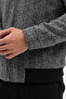 Batista Men's Anthracite Short Cashmere Coat with Zipper and Ribbed-Elasticated Hem - 6