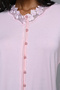 Women's Powder-Colored Front-Buttoned Winter Special Design Maternity Pajama Set, 3-Piece Set - 6