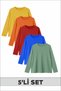 Round Neck Girls/Boys 5-Piece Sweatshirt in Vibrant & Energetic Colors