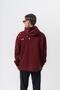 Men's No Perch Embroidered Hooded Oversize Hoodie Burgundy - 3
