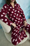 Polar Heart Patterned Buttoned Front Long Sleeve Pajama Set - 6