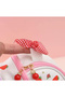 Strawberry double compartment large size wide leather pen holder pencil case makeup bag with strawberry design - 6