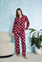 Polar Heart Patterned Buttoned Front Long Sleeve Pajama Set - 5