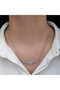 Silver Gurmet Chain Fatma Mother Hand Baguette Stone Women's Necklace - 3