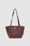 Ferny Belt, Buckle and Stitching Detailed Arm and Shoulder Bag Burgundy - 3