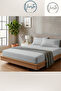 180X200 Double Size Light Gray Elastic Sheet Set + 2 Pieces 50X70 Pillowcases