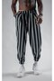 Unisex Jacquard Striped Pleated Baggy Trousers