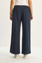 Women's Navy Blue High Waist Elastic Waist Tie Detailed Pocketed Fabric Loose Trousers 4031 60283636 - 7