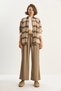 Women's Mink High Waist Elastic Waist Tie Detailed Pocketed Fabric Loose Trousers 4031 60283636 - 2