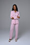 Short Robe, Striped Women's Pajama Set, 3-Piece Set - 4