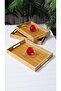 Bamboo 3-Layer Rectangular Presentation Tray Coffee Tea Tray