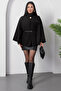 Belted Buttoned Poncho Dks1338