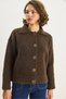 Women's Bitter Brown Polo Collar Soft Textured Buttoned Knitwear Cardigan 5086 60283663 - 4