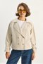 Women's Stone Kruvaz Yake Aller Detailed Lined Short Trench Coat 7025 60283639 - 4
