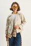 Women's Stone Kruvaz Yake Aller Detailed Lined Short Trench Coat 7025 60283639 - 2