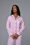 Short Robe, Striped Women's Pajama Set, 3-Piece Set - 5