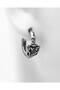 Engraved Zircon Stone Hoop Unisex 316L Stainless & Tarnish-Free Steel Earrings Pair - 5