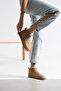 Mini Mink Suede Women's Boots with Fur Inside and Thin Sole - 5