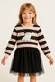 Girl's Black Tulle Holiday Sweatshirt Dress with Removable Ghost Figure (3-4-5-6 Years Old) - 4