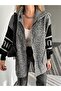 Anthracite Sleeves Knitwear Boucle Coat - 5