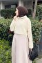 Collar Zippered Crop Knitwear Sweater Ecru - 2