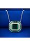 Silver Color Necklace with Green Stone Ps4106 - 3